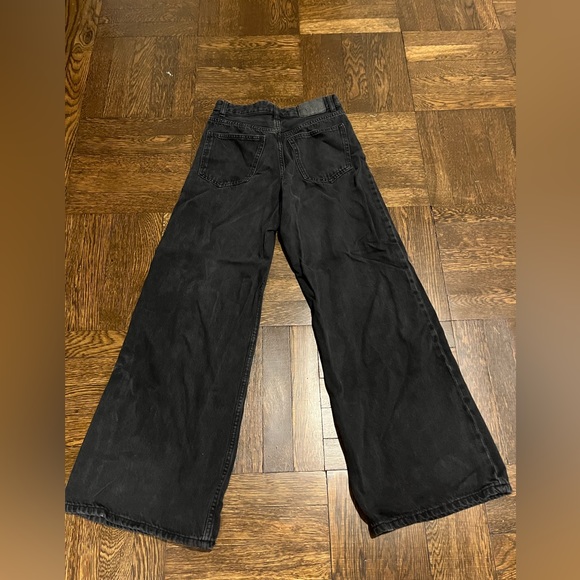 Bershka Black Wide Leg Jeans - Size US 4 - Picture 3 of 4